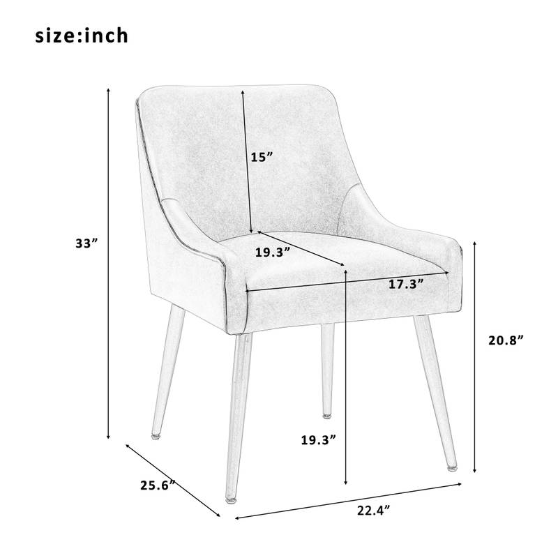Modern Velvet Wide Accent Chair-4