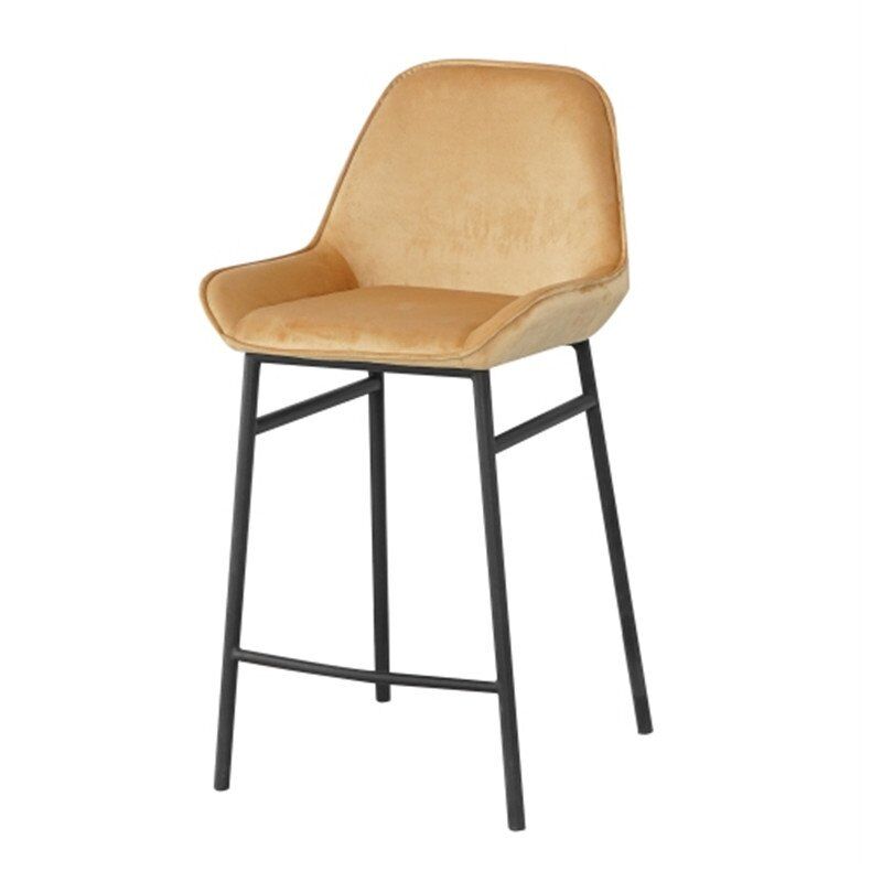 Velvet Cover Yellow Bar Stool High Chair