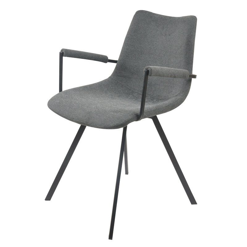 Modern Luxury Classic Soft Fabric Upholstery Grey Dining Chair-1
