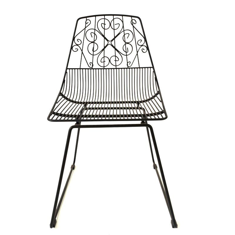 Nordic Hollow Wire Dining Chair For Outdoor-3