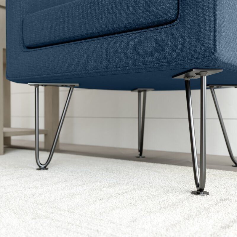 Modern Classic Style Linen Armchair Blue-5