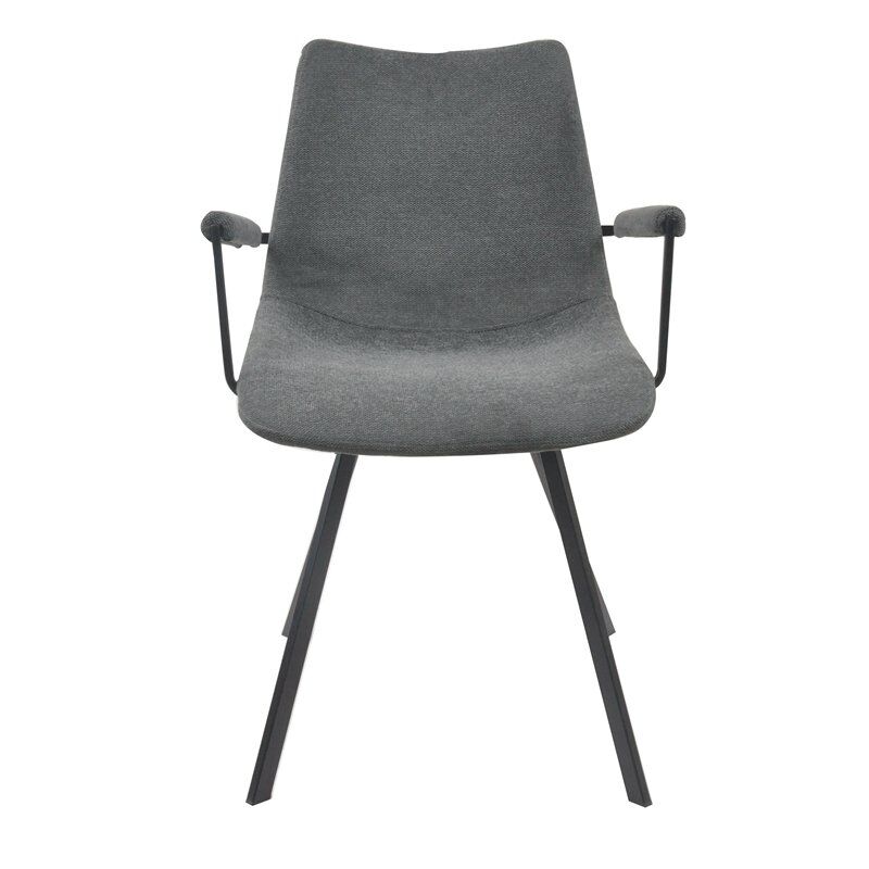 Modern Luxury Classic Soft Fabric Upholstery Grey Dining Chair-2