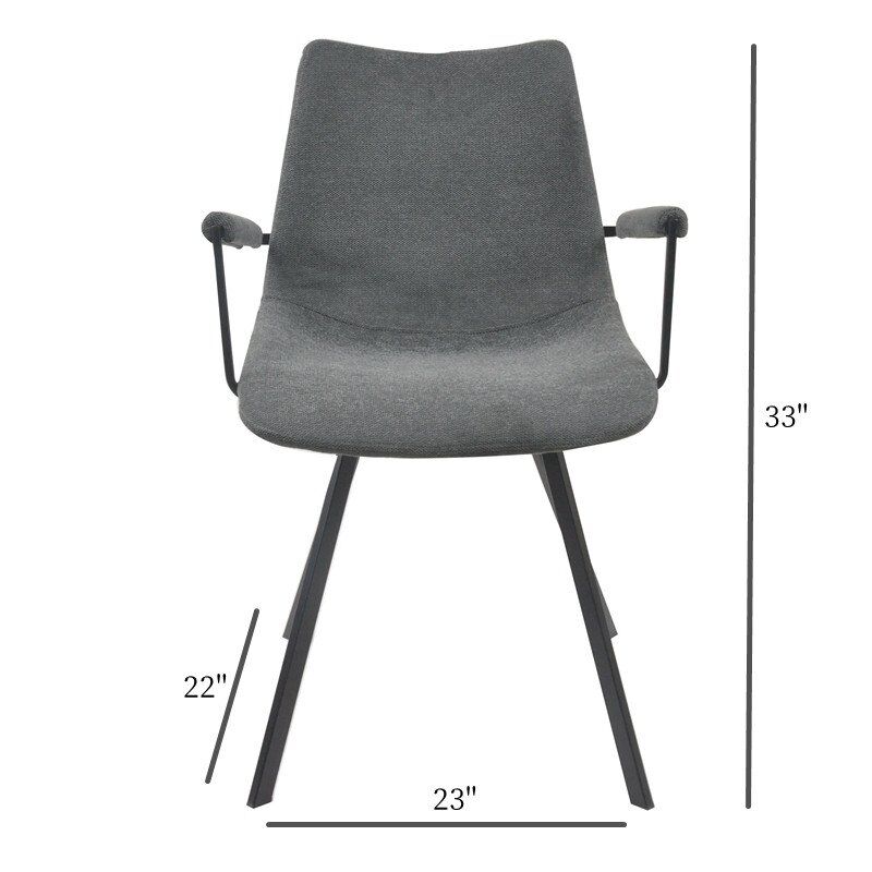 Modern Luxury Classic Soft Fabric Upholstery Grey Dining Chair-4
