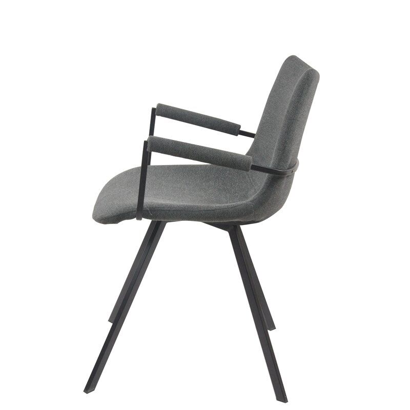 Modern Luxury Classic Soft Fabric Upholstery Grey Dining Chair-3