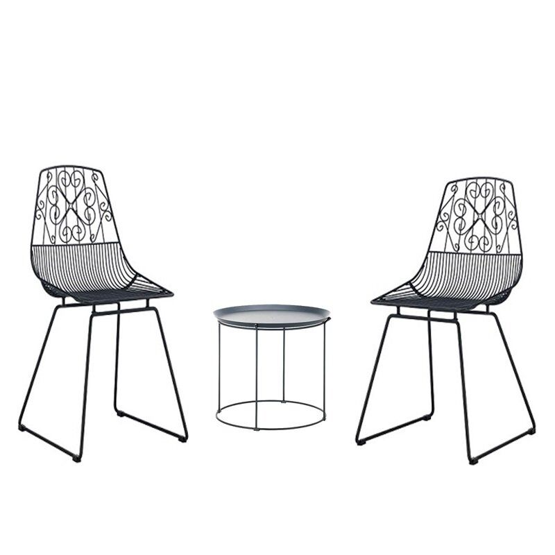 Nordic Hollow Wire Dining Chair For Outdoor-2