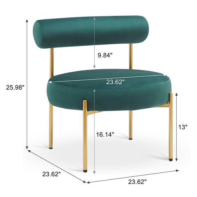 Modern Velvet Fabric Leather Upholstery Metal Leisure Chair-5