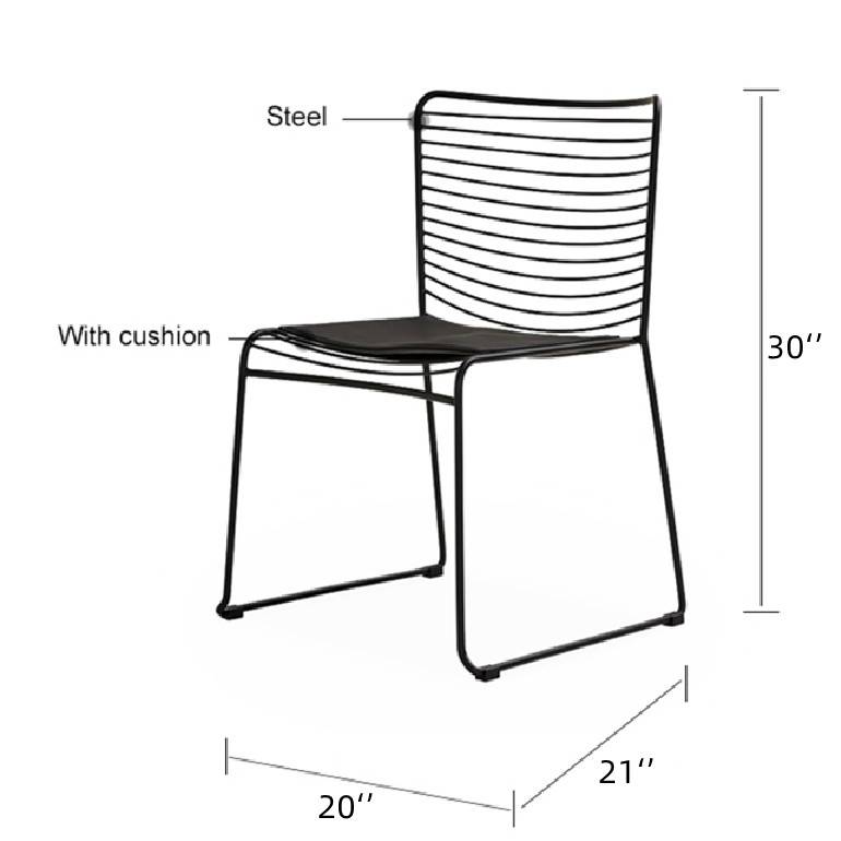 Modern Metal Frame Coffee Shop Chairs Dining Chair-5