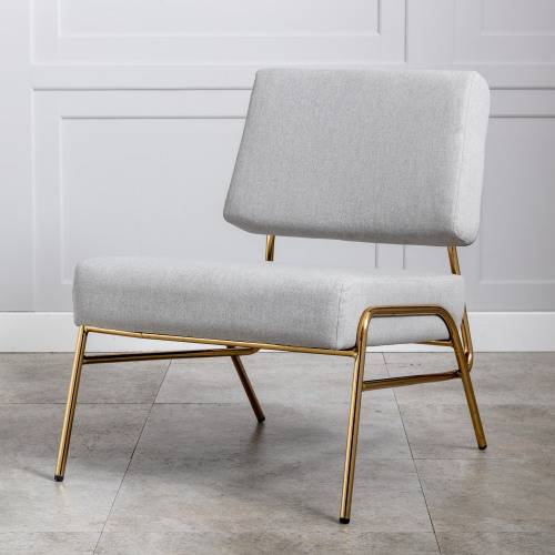 Accent Chair for Living Room, Grey Linen-2