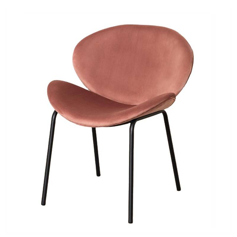 Simple Comfortable Upholstered Velvet Fabric Dining Chair-1