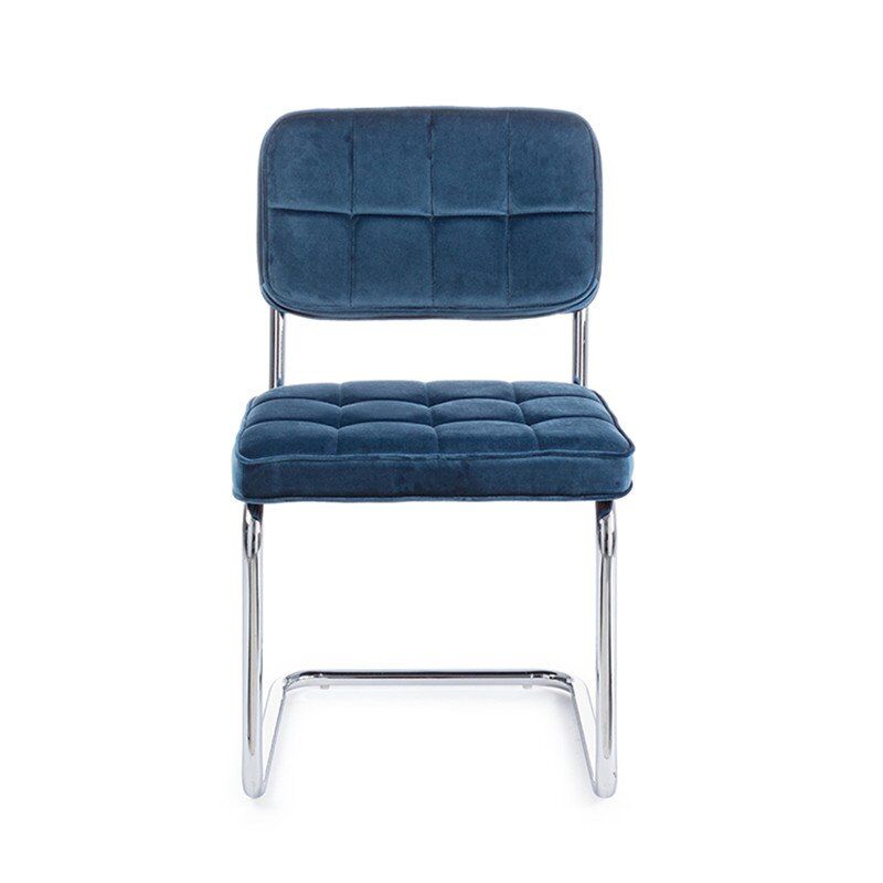 Modern Classic Blue Cover Full Velvet Fabric Z Dining Chair-2
