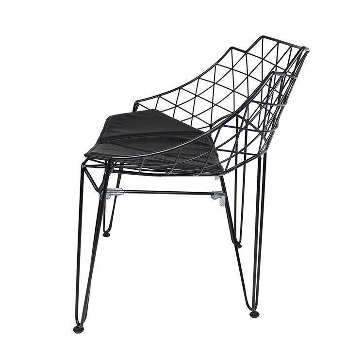 Modern Style Metal Wire Frame Chairs For Dining And Garden-3