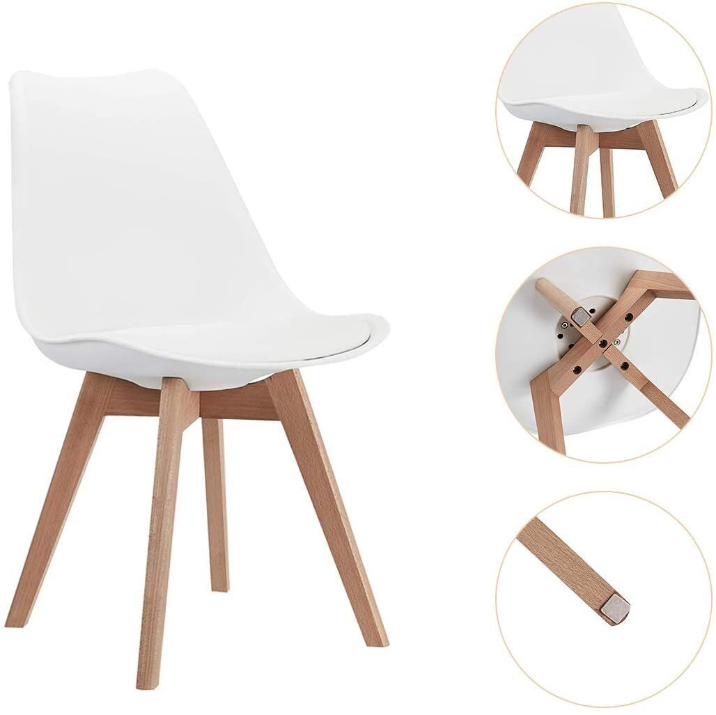 Morden Tulip Chair Wooden Legs Plastic New Wood Style-3