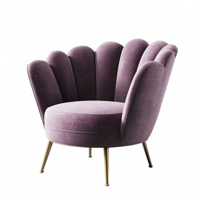 Nordic Modern Minimalist Armrest Velvet Accent Chair-1