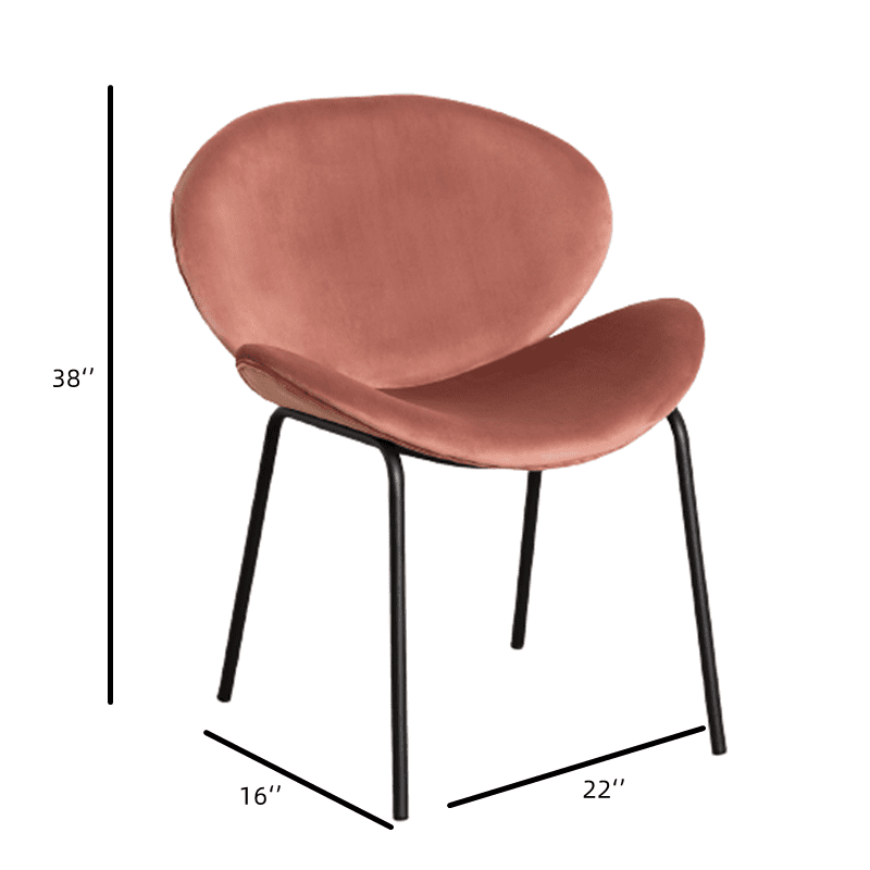 Simple Comfortable Upholstered Velvet Fabric Dining Chair-4