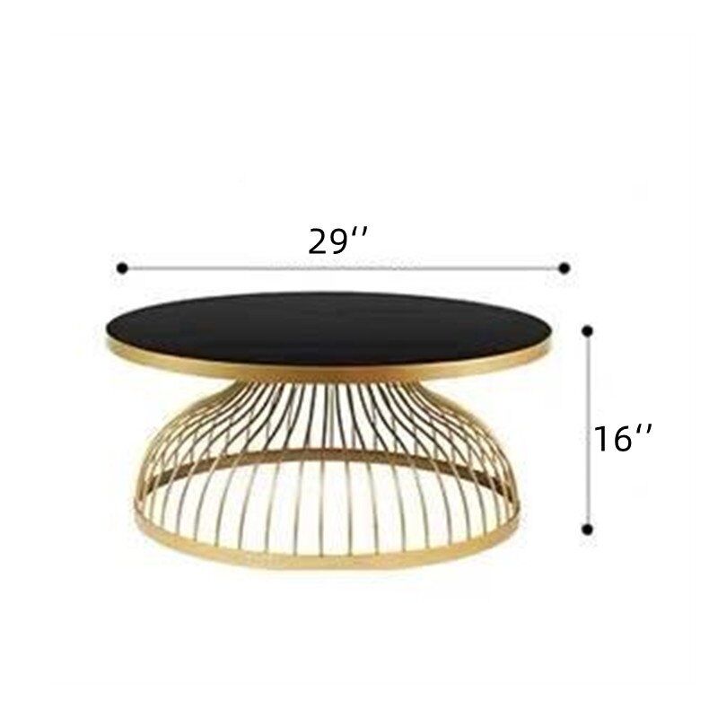 Modern Luxury Metal Glass Marble Table Top Coffee Table-4