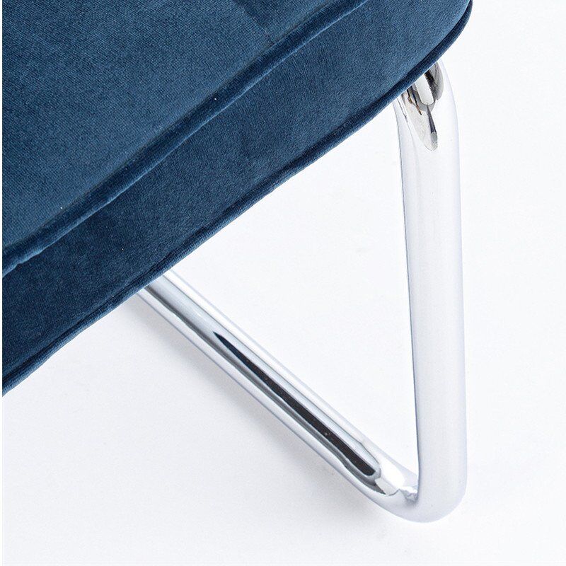Modern Classic Blue Cover Full Velvet Fabric Z Dining Chair-3