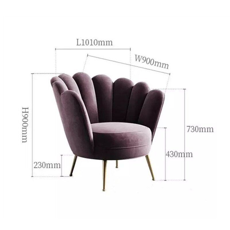 Nordic Modern Minimalist Armrest Velvet Accent Chair-4