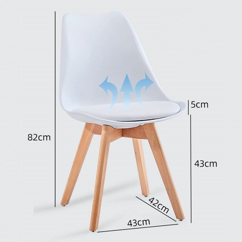 Morden Tulip Chair Wooden Legs Plastic New Wood Style-4