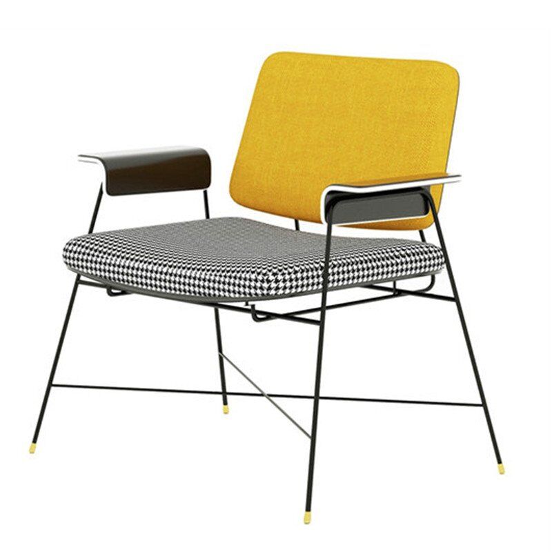 Modern Italian Designer Armchair With Metal Frame Accent Chair-1