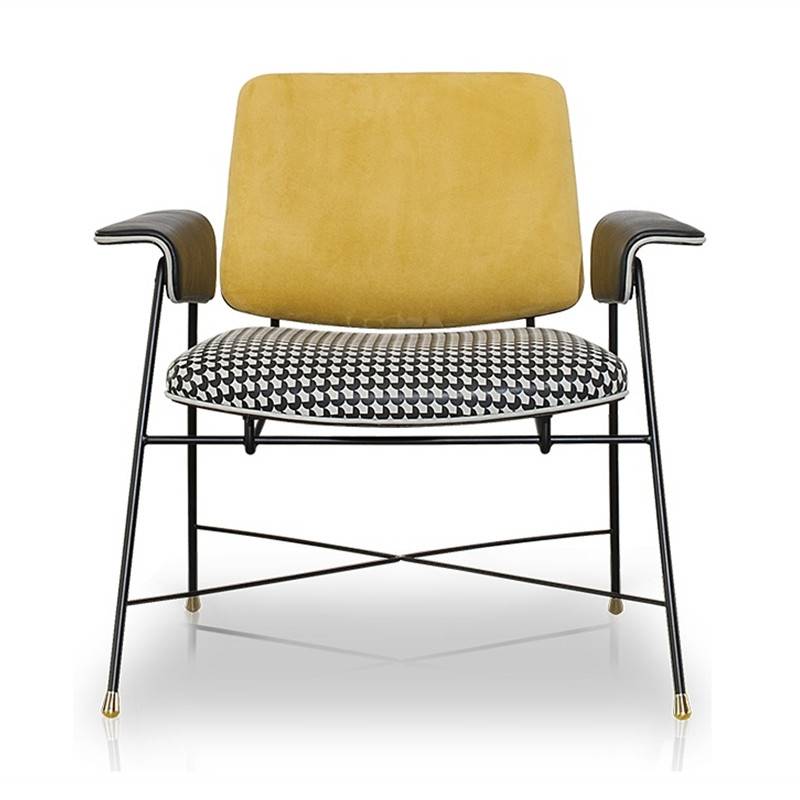 Modern Italian Designer Armchair With Metal Frame Accent Chair-3