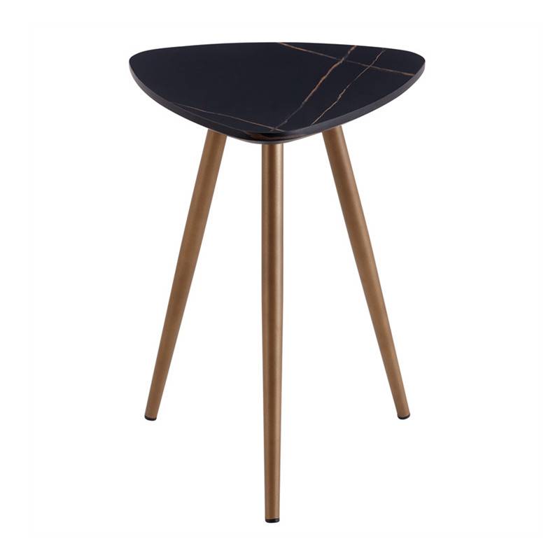 Modern Marble Lrregular Shape Coffee Table With Metal Legs-1