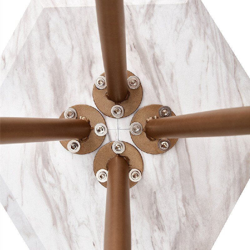 Unique Square Marble Coffee Tables Set With Metal Legs-4