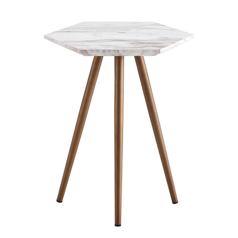 Unique Square Marble Coffee Tables Set With Metal Legs-1