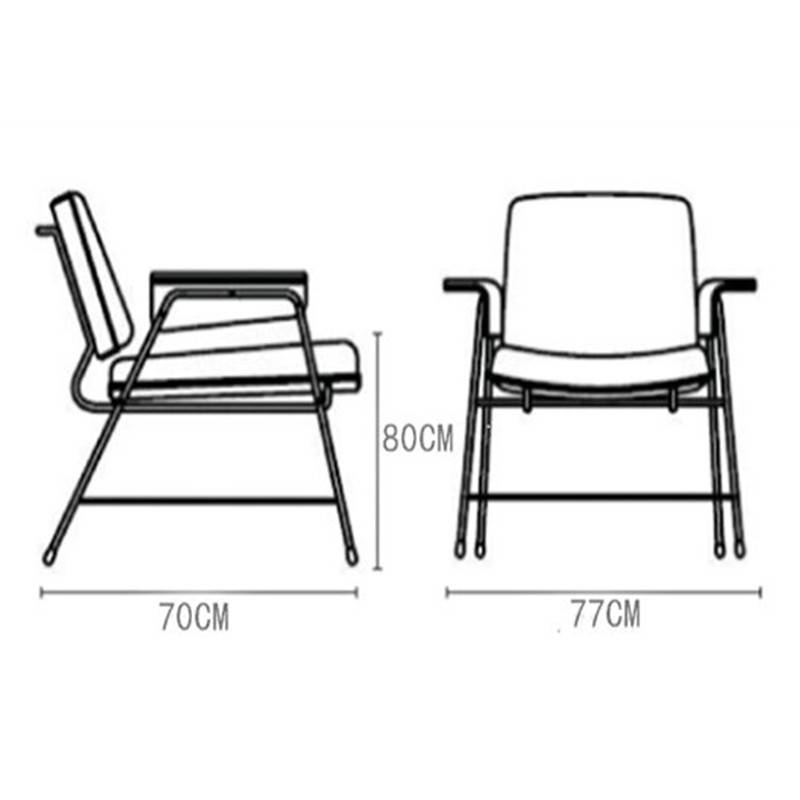 Modern Italian Designer Armchair With Metal Frame Accent Chair-4