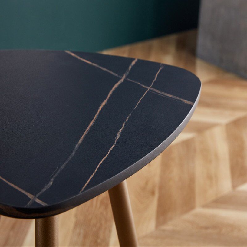 Modern Marble Lrregular Shape Coffee Table With Metal Legs-2