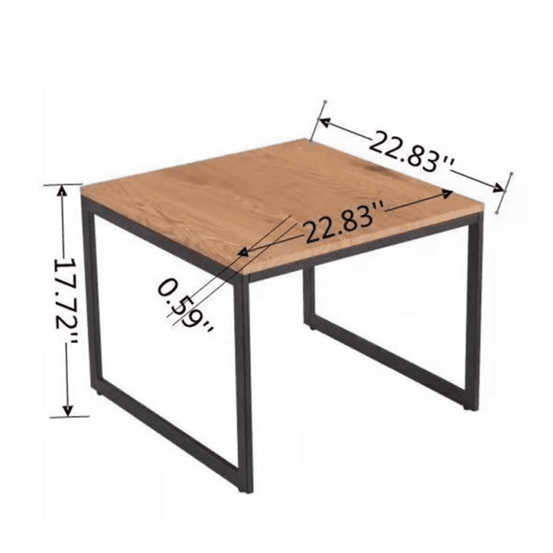 Square Wooden Marble Coffee Table With Golden Legs-4