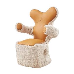 Metal Frame Upholstered Hug Lounge Chair-1